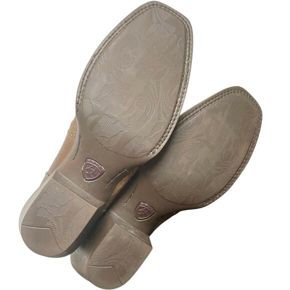 ARIAT COWGIRL BOOTS LEGEND WESTERN SZ 7.5 SQUARE TOE EMBROIDERED HERITAGE ROUGH - Picture 2 of 16